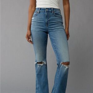 Women's Blue Distressed Jeans